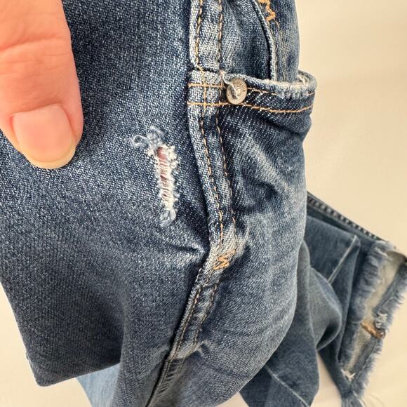 McGuire Denim Lido Jeans Blue Distressed Step Hem Ankle Mid Rise Boho Size 26 - Picture 12 of 14
